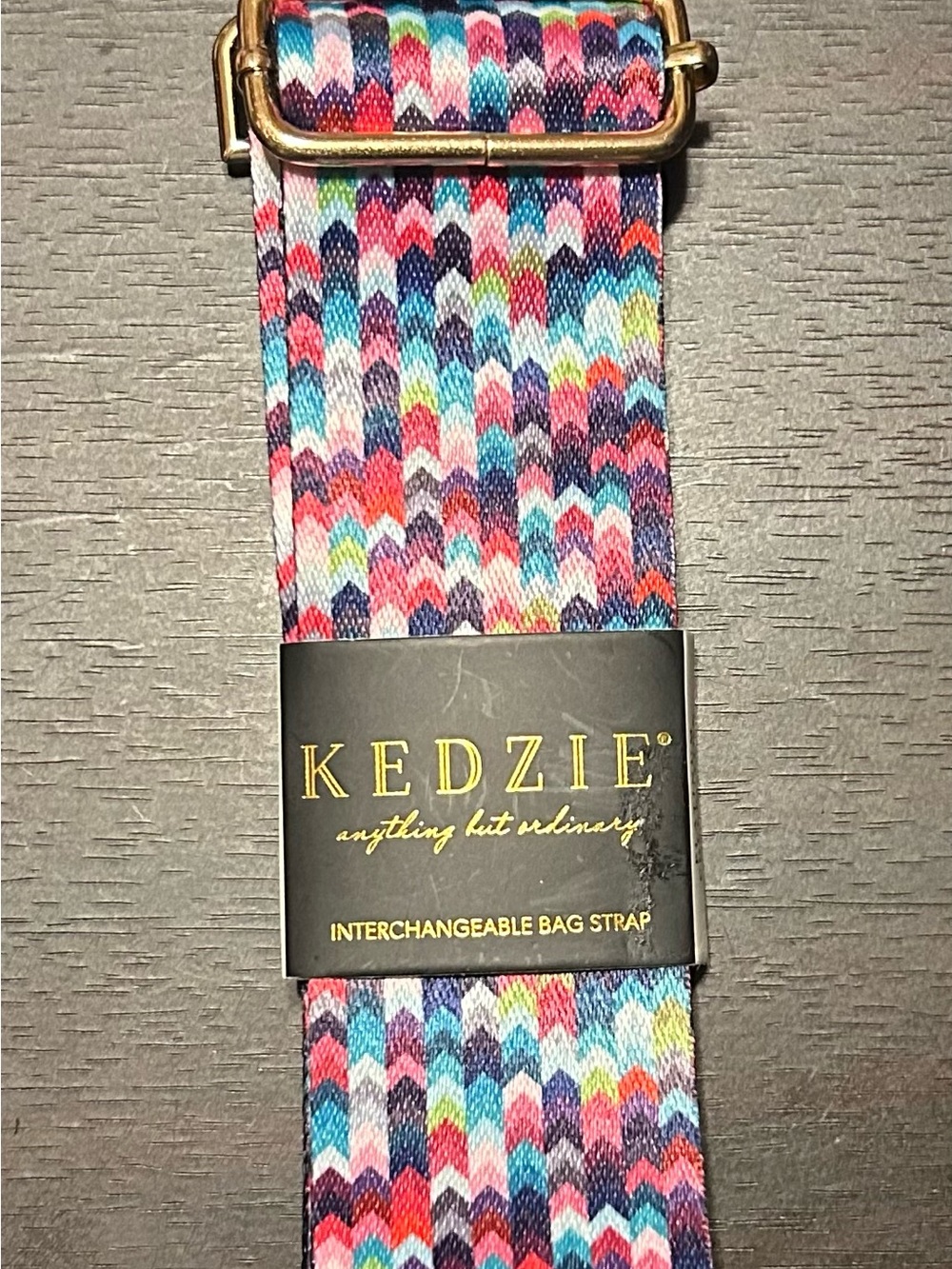 Kedzie Multicolor Chevron Crossbody Strap - Pink & Blue Accent